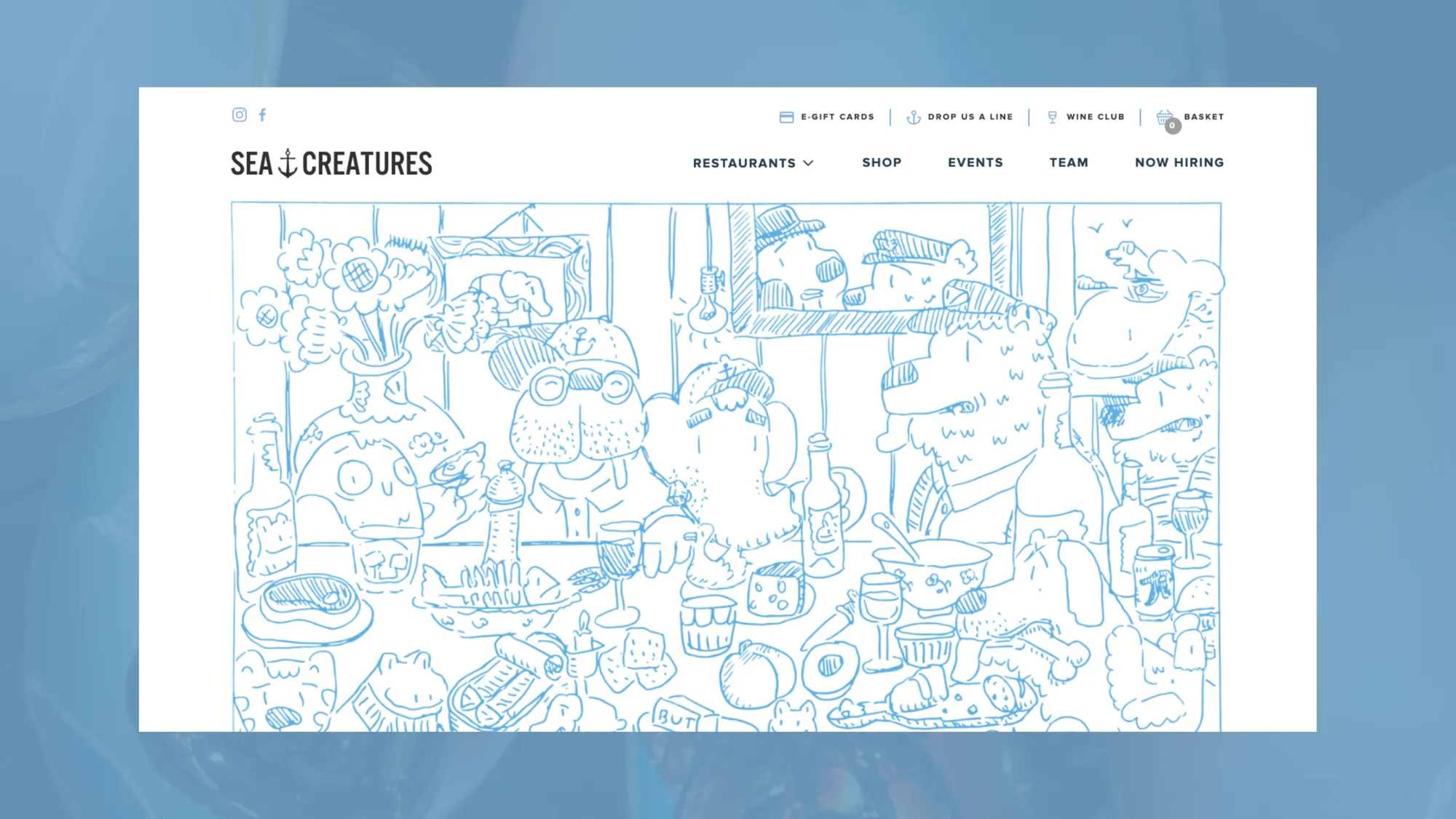 Sea Creatures Website Page